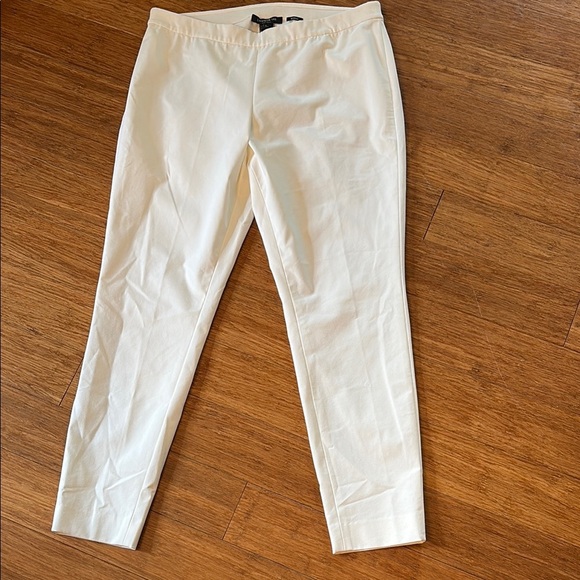 Lafayette 148 women’s White Pants - size large - elastic waist - stretch - Picture 1 of 3